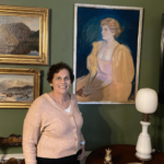 The author with an Edvard Munch portrait of Selma Fontheim. Courtesy of Alina Tugend